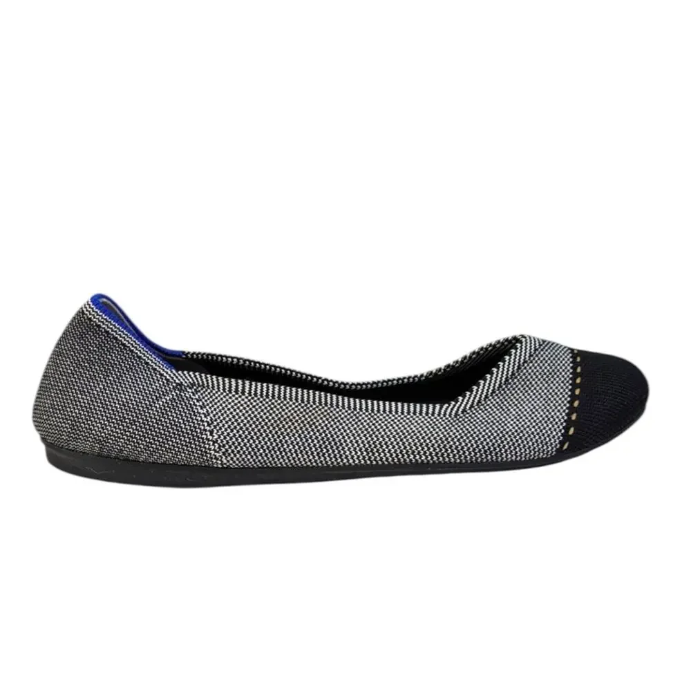Rothy's The Flat Grey Mist Cap Toe EUC Size 7  S3546
